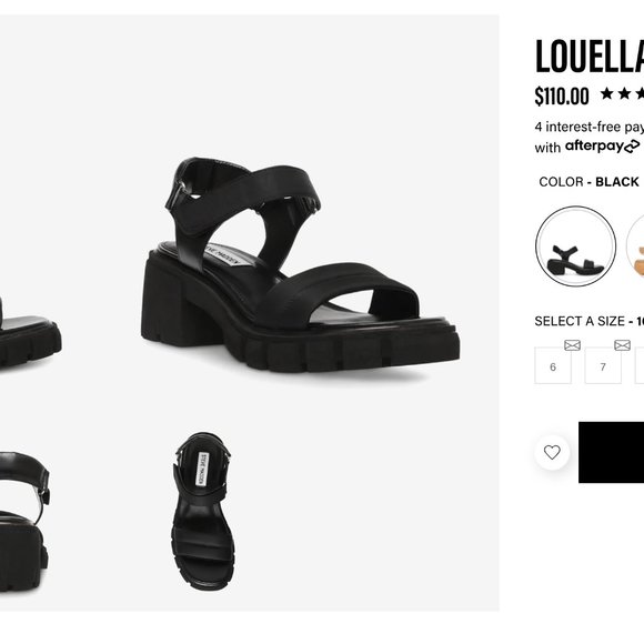 Steve Madden Louella Black Platform Sandal - Picture 9 of 9